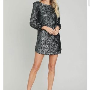 BB DAKOTA Delorean sequin dress with shoulder pads size S, worn once, like new